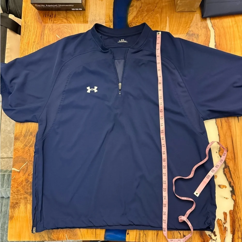 Under Armour Quarter Zip Pullover Navy Short Sleeve Golf Athletic Men’s Large